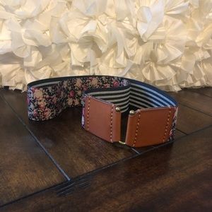 Reversible Floral/Striped Belt